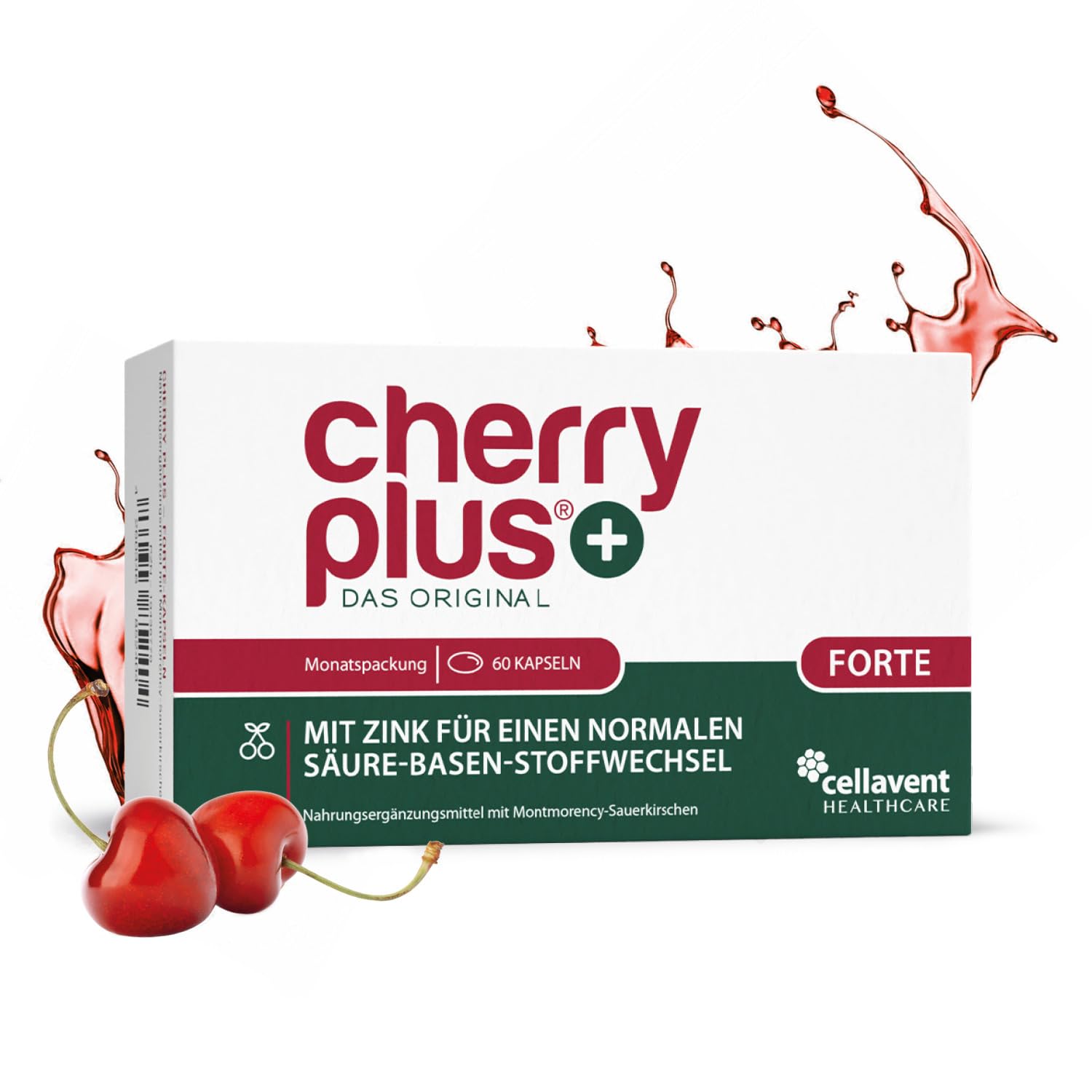 Stärkste Montmorency Sauerkirschen Kapseln – 200 Kirschen/Tag – Sauerkirschsaft & Sauerkirschen Extrakt in einer Kapsel – hochdosiert (75:1) – 43 mg Polyphenole tgl. – Cherry PLUS Forte