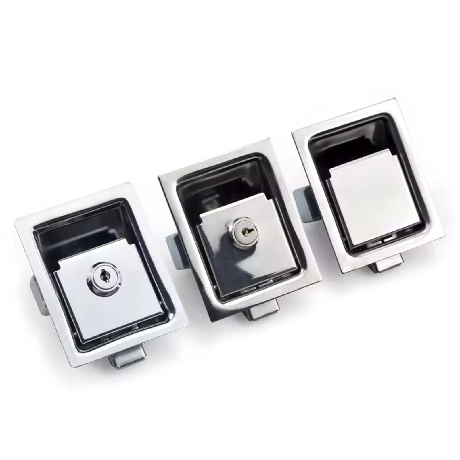Boîte de distribution serrure de porte d'armoire de commande en acier inoxydable serrure plate nettoyage assainissement de voiture nettoyage de voiture serrure de porte de voiture poubelle 1 pièces(XK