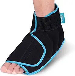NEWGO Compressas de gelo para cirurgia de pé reutilizável, faixa de gelo no tornozelo para tendão de Aquiles, cirurgia de joanete para alívio da dor no calcanhar no tornozelo - preto