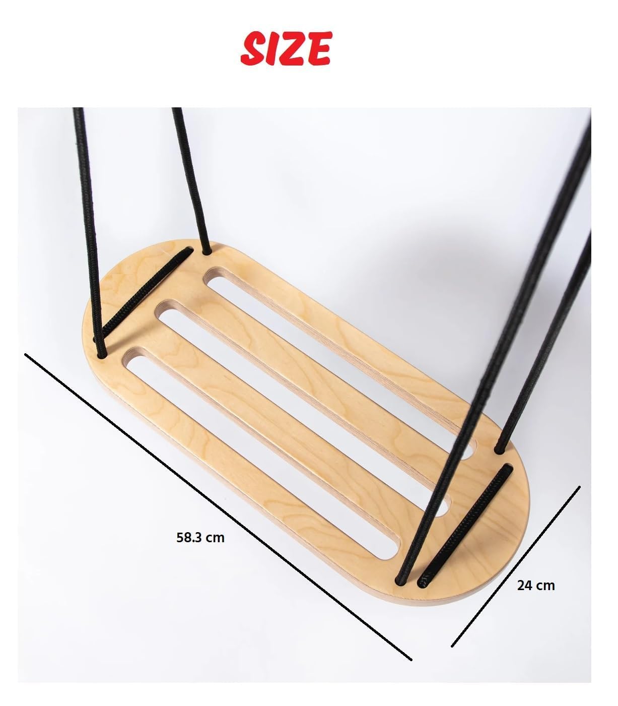 ANAIZA Wooden Swing Child Birthday Gift Indoor Outdoor Swing for Children, Age 2 to 12 Years, Handmade Swings Tree for Children Suitable Weight 15 kg 4