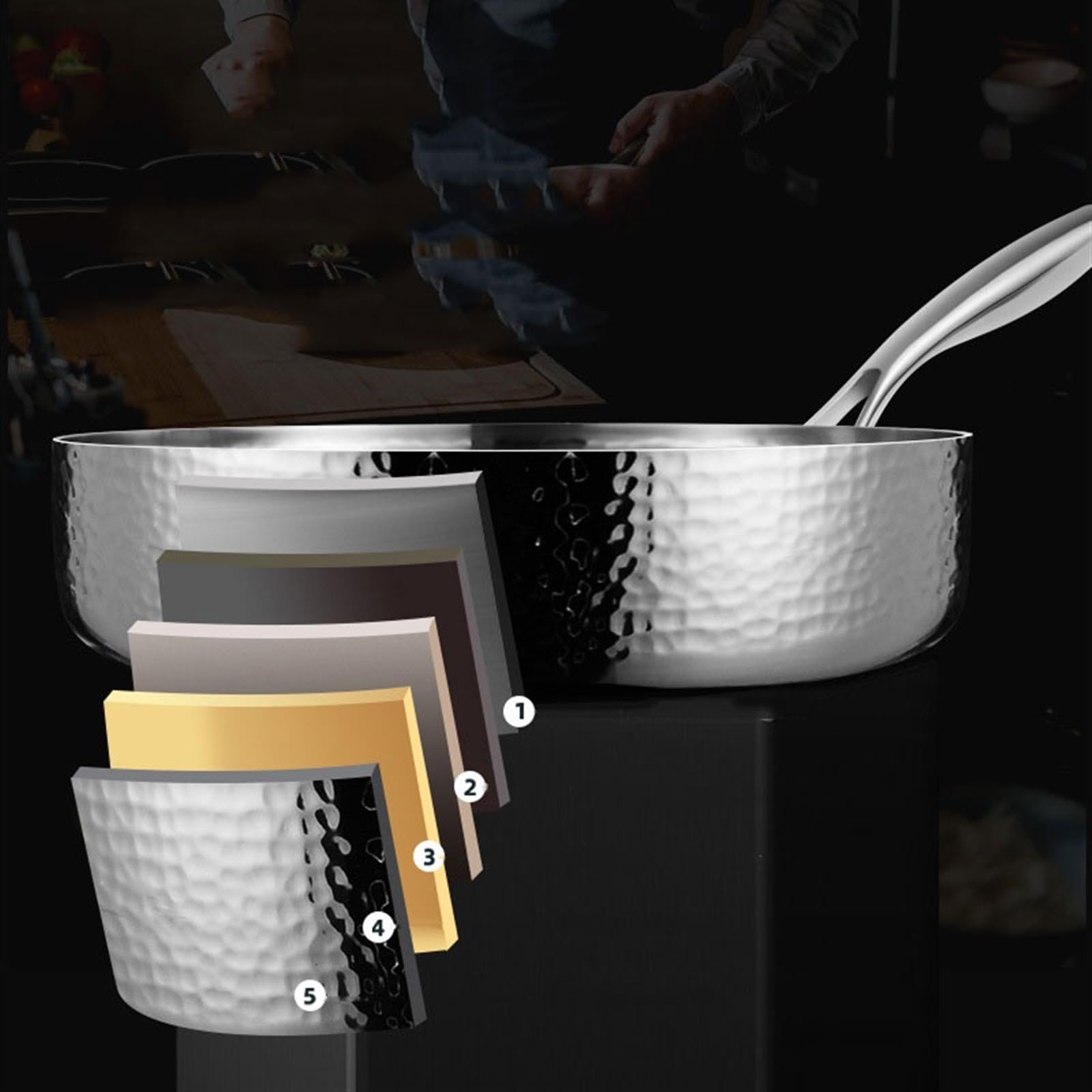 Patelnie Niepowlekana patelnia non-stick gospodarstwa domowego 316 stal nierdzewna głęboka do steków naleśników kuchenka gazowa indukcyjna dostępna Patelnie do omletów(26cm)