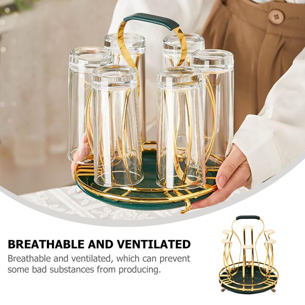 GALPADA Porte-gobelet Égouttoir en Fer Robuste et Antirouille Cuisine Domestique ou Professionnelle, Support de Tasse Créatif et Décoratif Design Européen