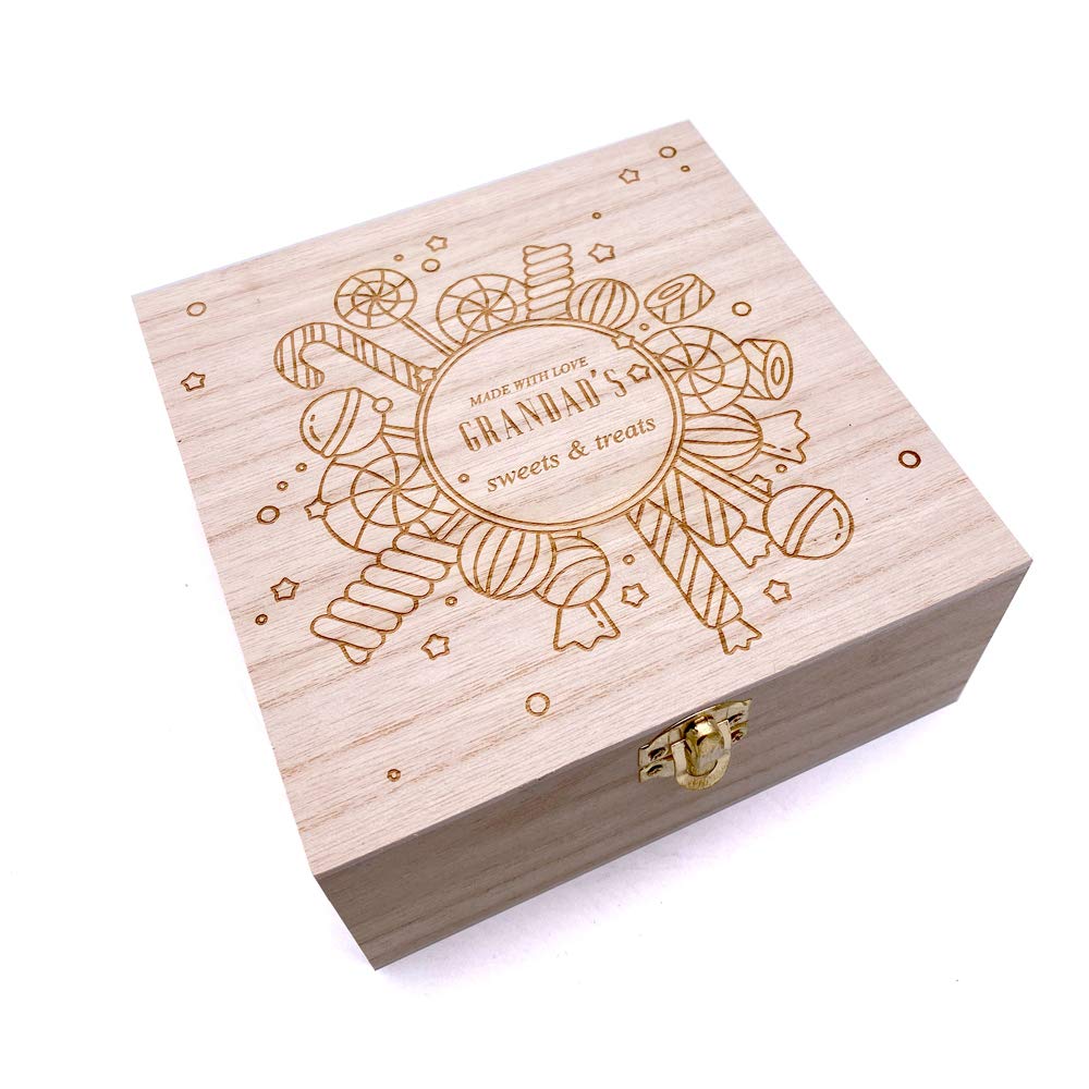 Ukgiftstoreonline Brown Personalised Sweets And Candy Wooden Box Gift