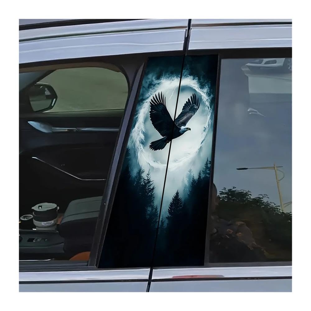Bertdcx One Color Car B Pillar Sticker Jungle Eagle Design Suitable For All Vehicle Exteriors Auto Parts