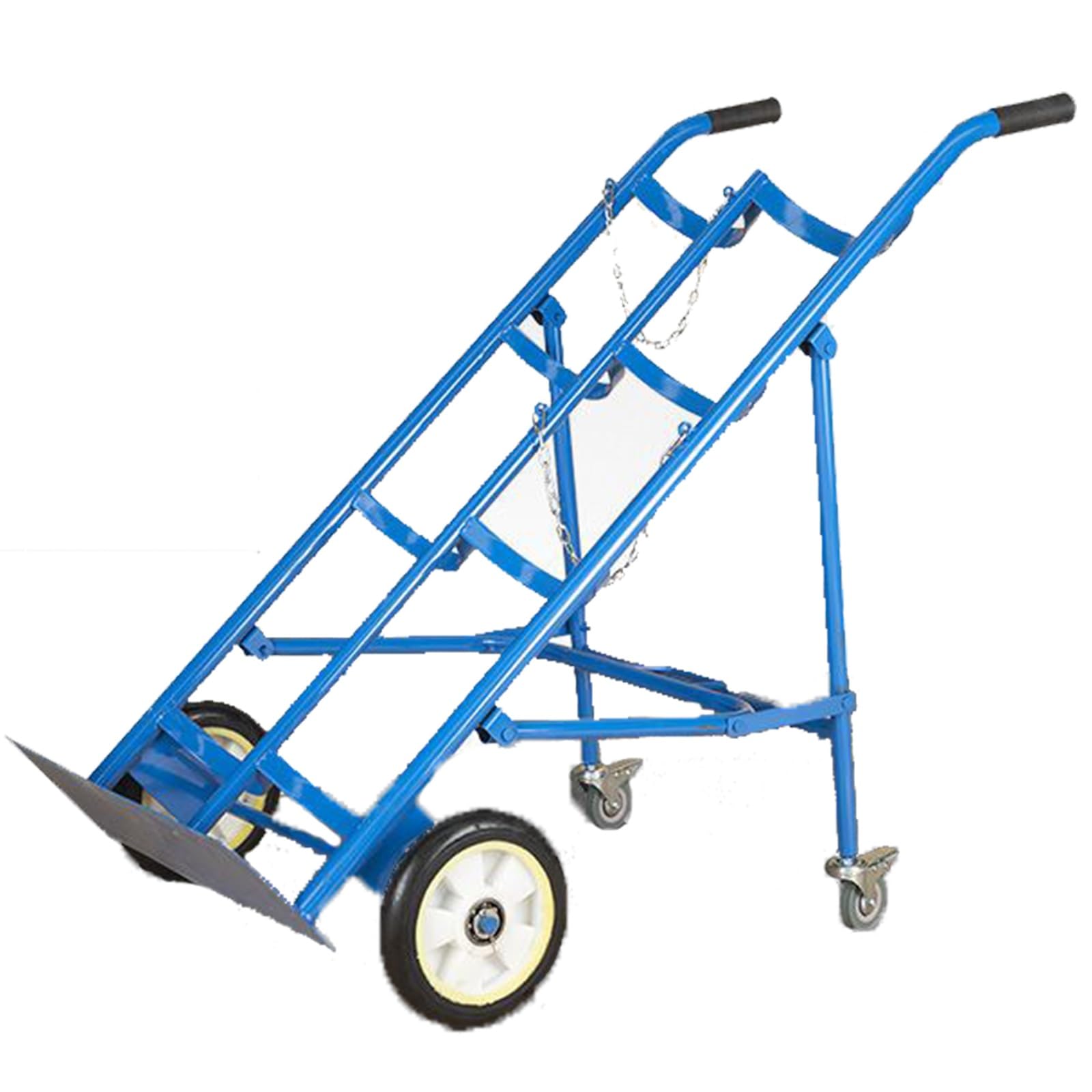 JKJZSALJ Foldable Dual Cylinder Holder Cart On Wheels, Heavy Duty Mobile Steel Trolley For Oxygen And Nitrogen Cylinders In Hospitals, Factories, And Laboratories,Height 106cm