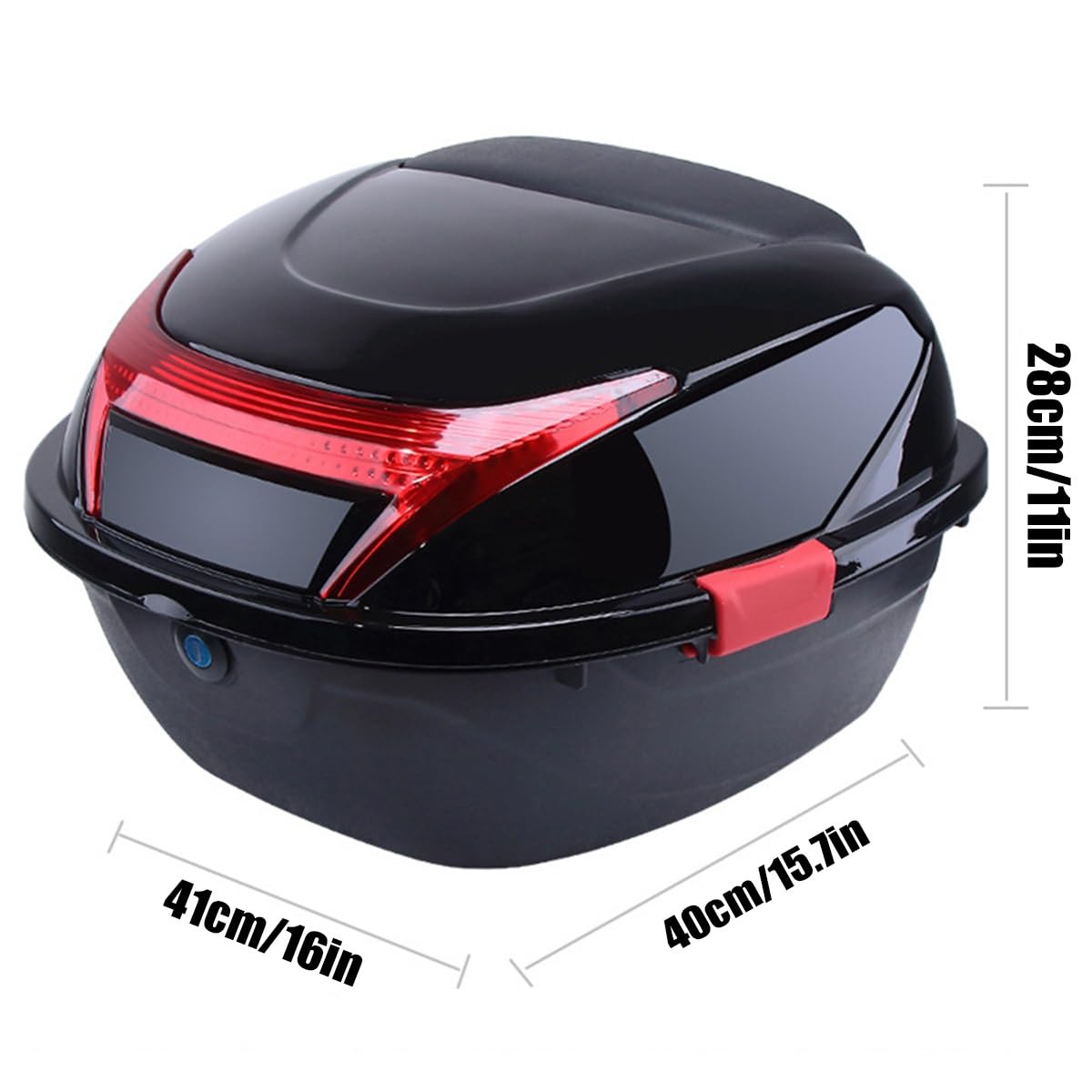 JEDAL Top Box pour Moto 35L Top Case Verrouillable Coffre Plastique Valise Étanche Quotidien Boîte de Rangement (Couleur : Noir)