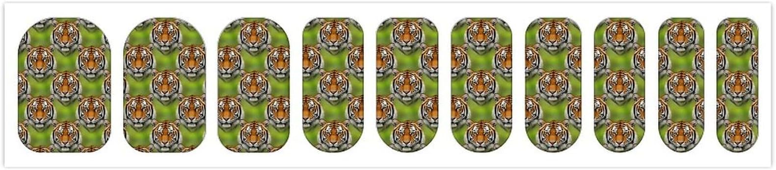 Wild Tiger Full Nail Wraps Adhesive Polish Strips for Women Nail Stickers