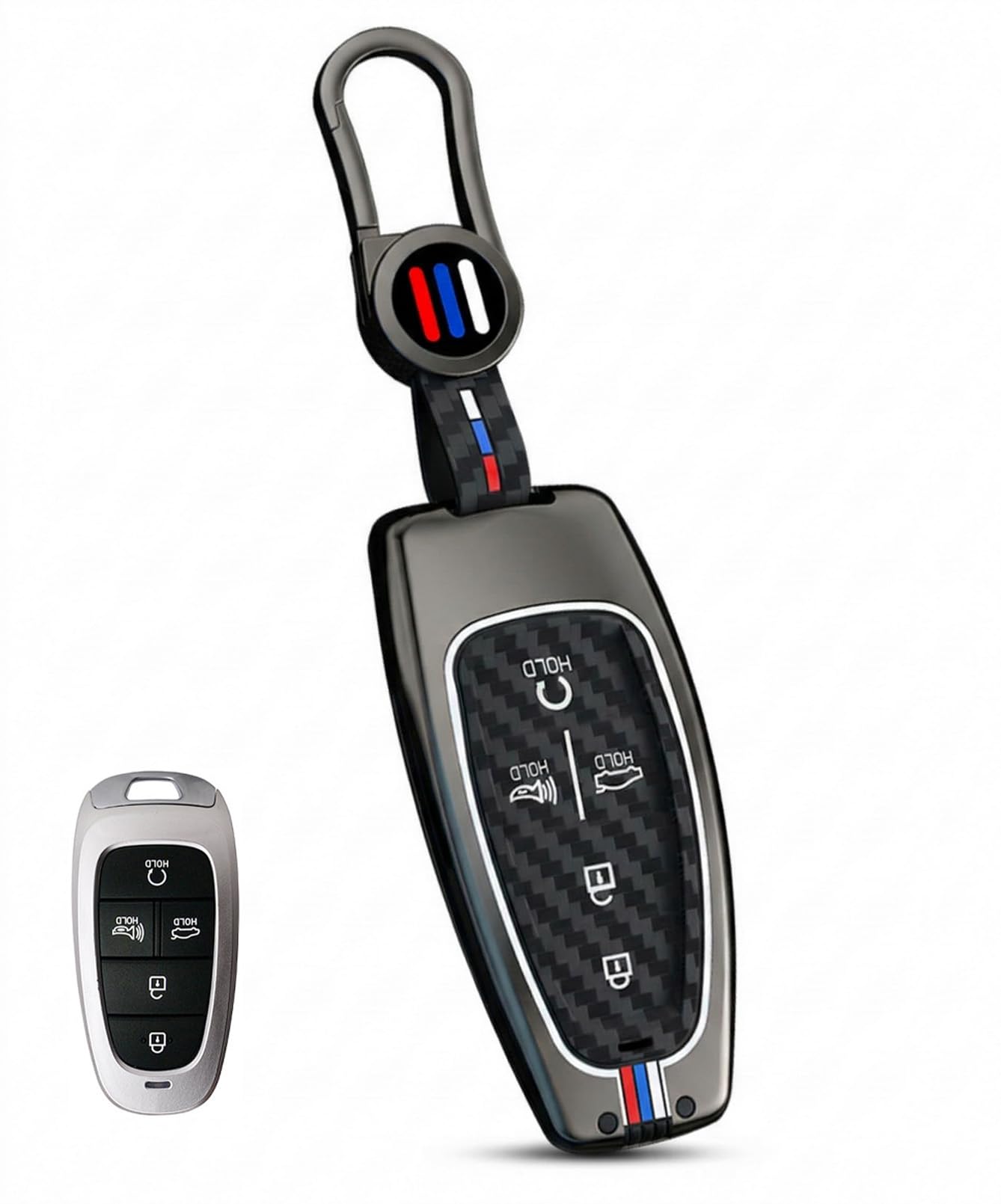 YONUFI Key Fob Cover for Sonata Santa Cruz Fe Tucson Palisade 2020-2024 5 Button Metal Key Case