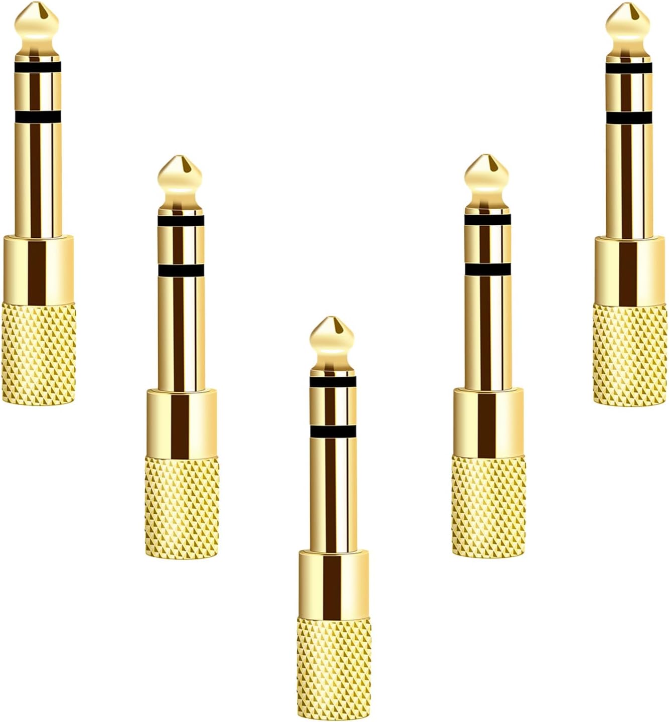 Valefod [Updated Version 5-Pack Stereo Audio Adapter 6.35mm (1/4 inch) Male to 3.5mm (1/8 inch) Female Headphone Jack