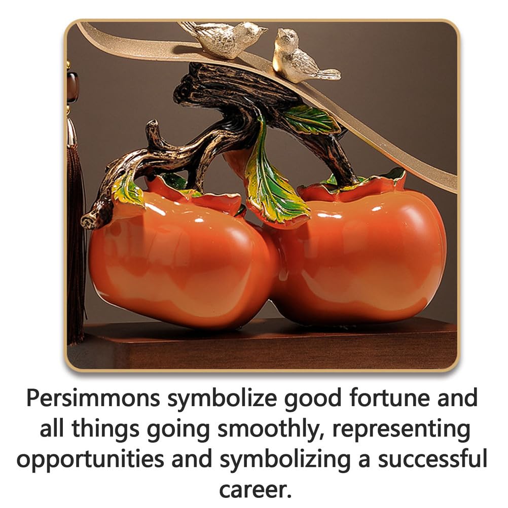 Ozdoby Rzeźba Ozdoby Persimmon, Statua Fengshui bogactwa i szczęścia, Rzeźba symbolu szczęścia, Żywiczna ozdoba na biurko dla domowego biura Ozdoby Feng Shui,B