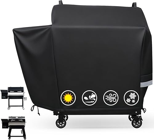 Vista 30 de Utheer Cubierta de parrilla para estufas de 2 quemadores Camp Chef, resistente al agua 600D, cubierta de parrilla de tela para Camp Chef Explorer