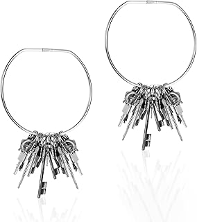 LWLWA 2 Piezas Llavero Grande, Anillas Cortinas, Anillo Metal Versátil 150 mm Diámetro, Apertura Tornillo, Inoxidable, Fácil Usar, Utilizable como Cortina, Llavero