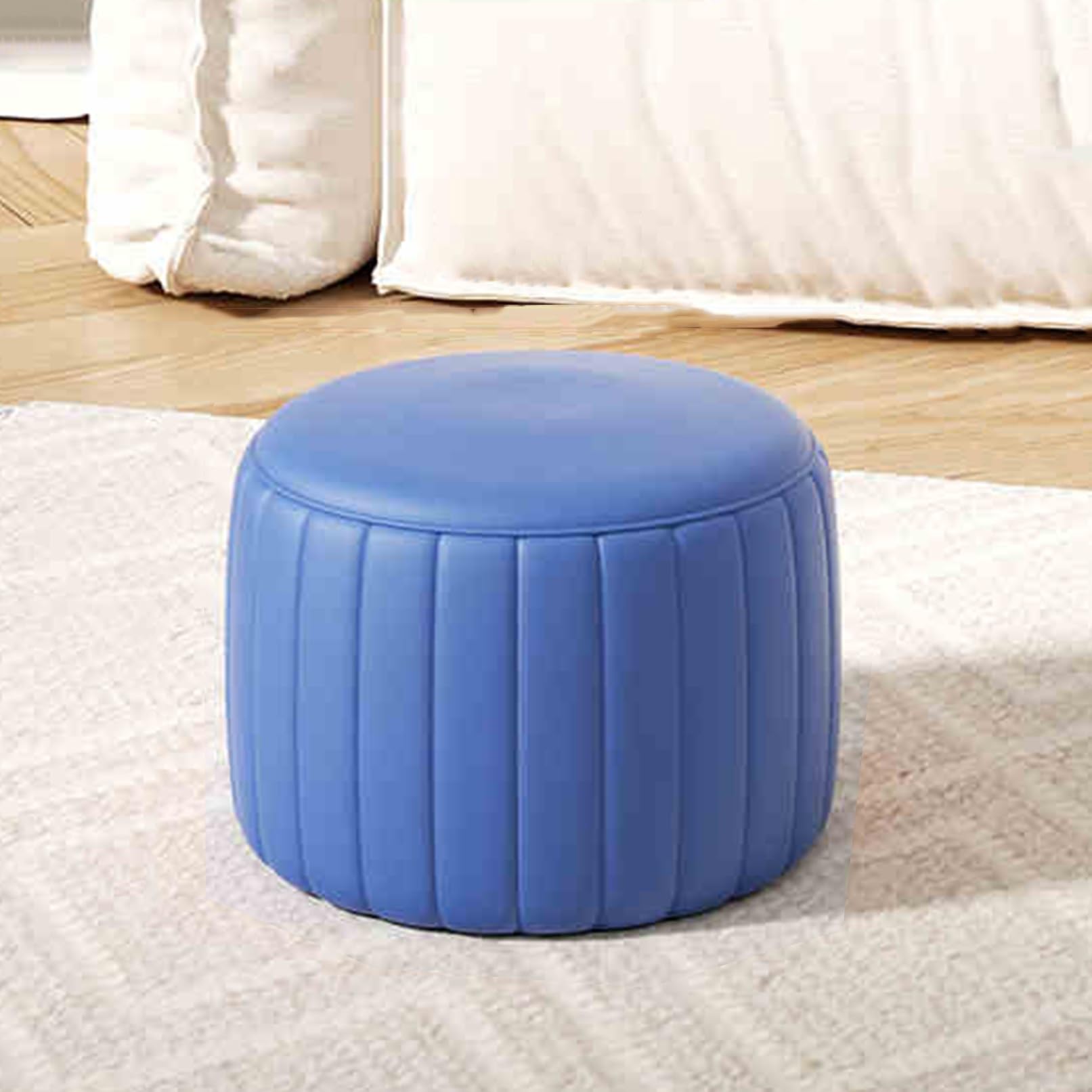 COSTWAY Poltrona Comoda con Poggiapiedi, Sedia Imbottita in Velluto con Ottomana, Schienale Aperto, Telaio in Legno Massello, per Soggiorno, Camera da Letto, Fino a 150 kg