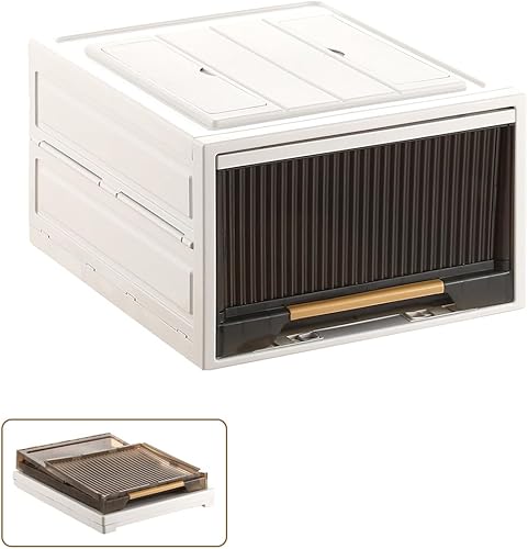 Almacenamiento de cajones de plástico, cajones de almacenamiento apilables de plástico de 52 cuartos de galón, cajones de almacenamiento para ropa,