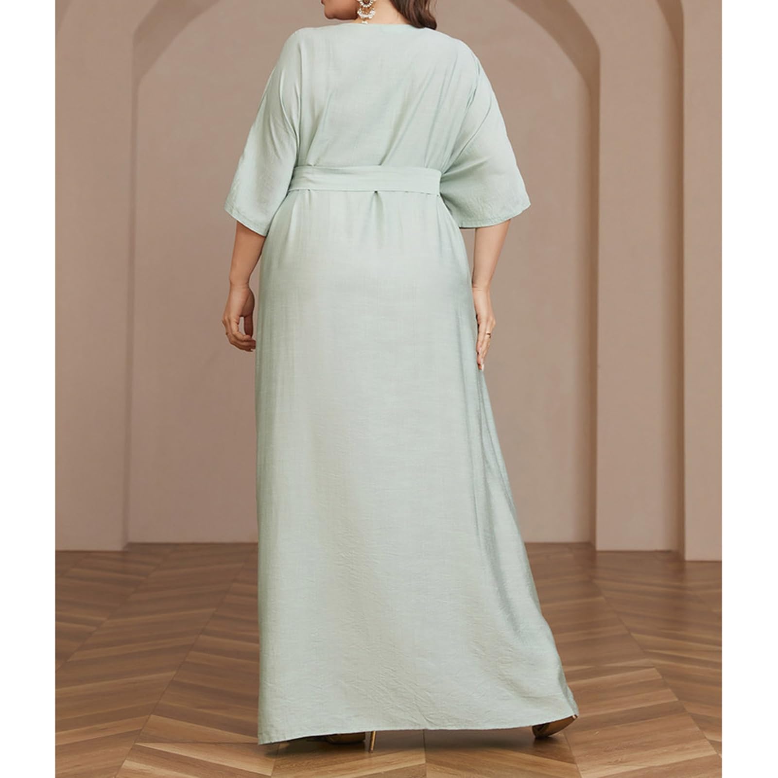 Maillots de Bain À Broderies pour Femmes, Beach Cover Up Caftan, Plus Size Rainbow Ethnic Print Kaftan Batwing, Vêtements pour La Prière Islamique