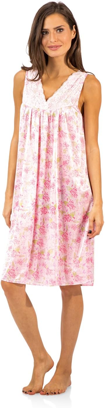Casual Nights Women's Flower Tricot Sleeveless Nightgown - Image 4