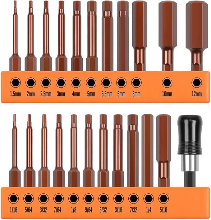 HORUSDY Hex Bit Set 23Piece Allen Key Drill Bit Set Metric & SAE