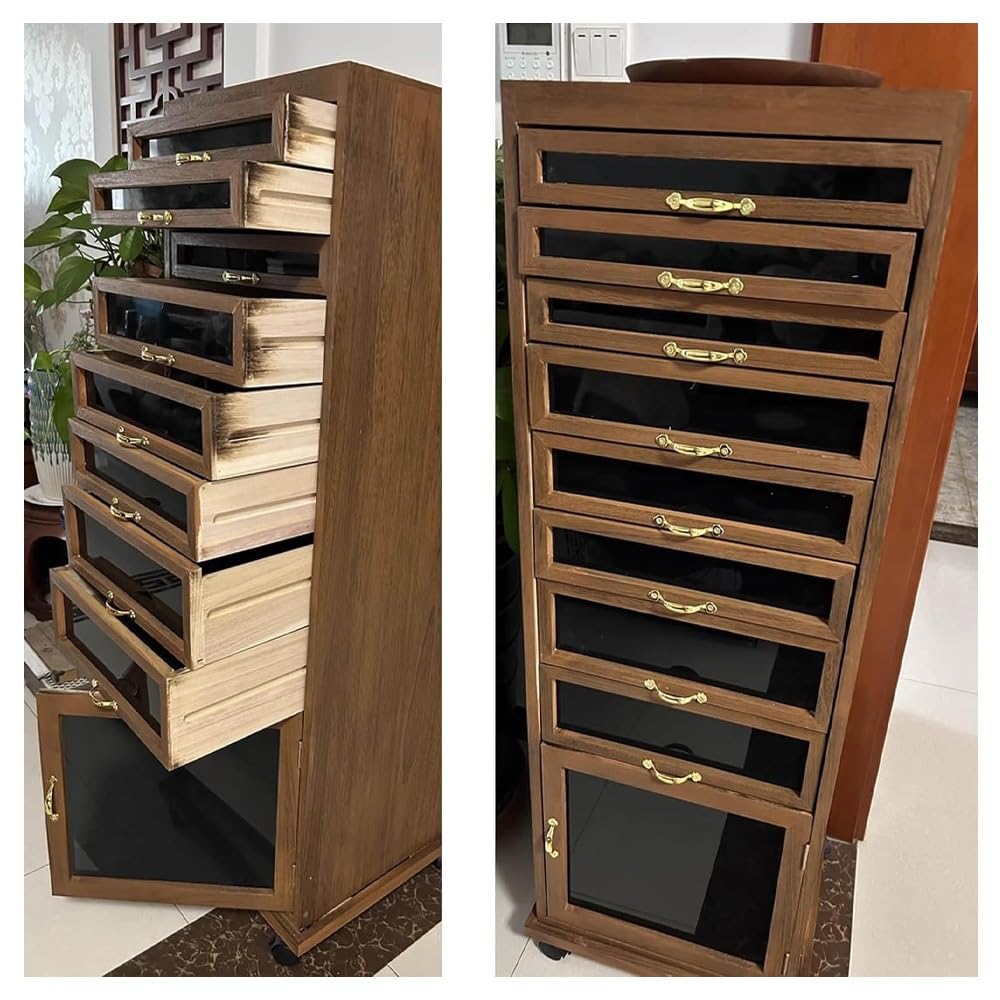 Aufbewahrungstruhe for Schmuck und Kosmetik, 360° drehbar, stehender Schmuckschrank for Damen, große Schmuckschatulle, mehrschichtige Halskettenaufhängung, Uhrenbox(48in)