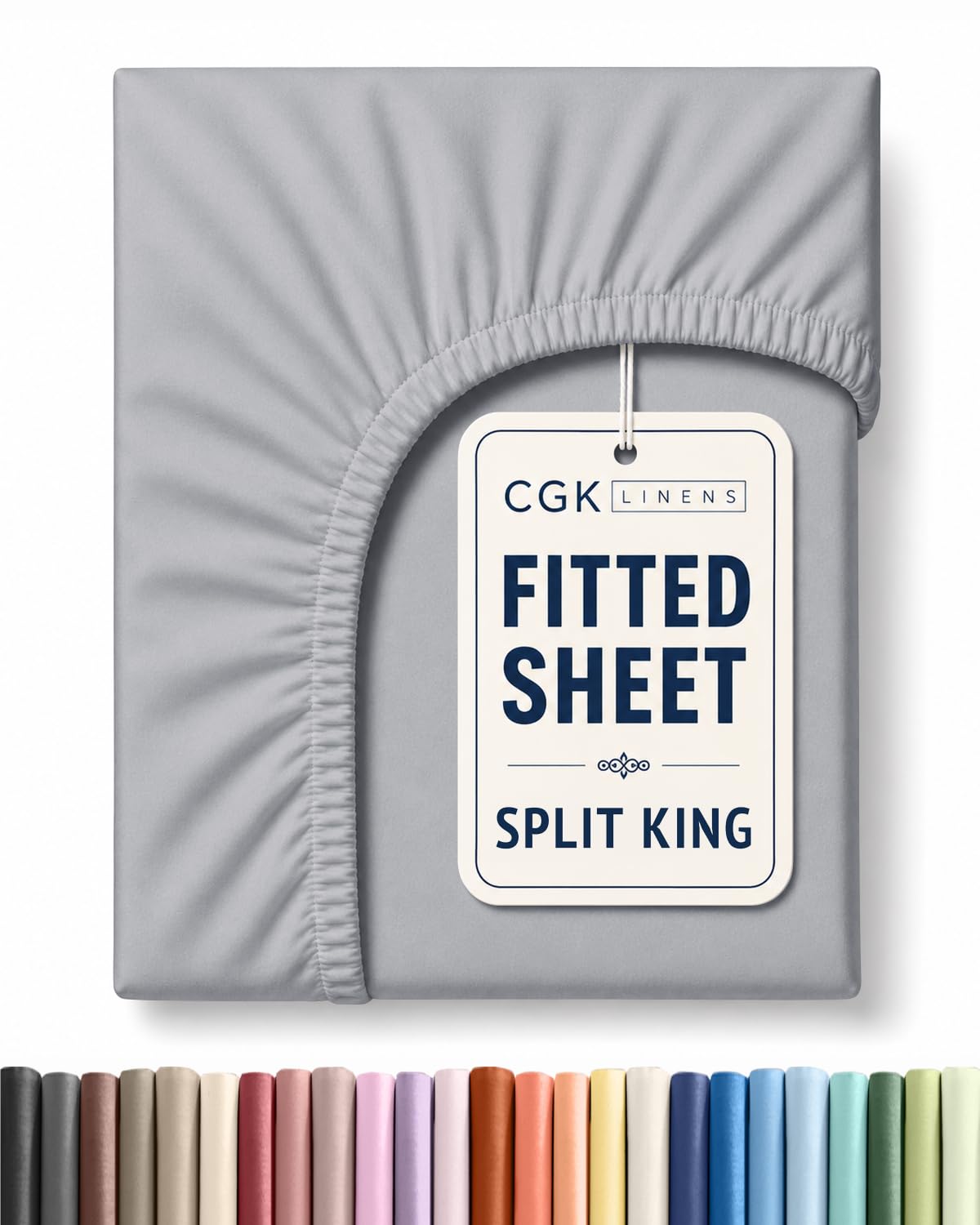 Split King Fitted Sheet - Single Fitted Sheet Only - Cooling - Steel Blue