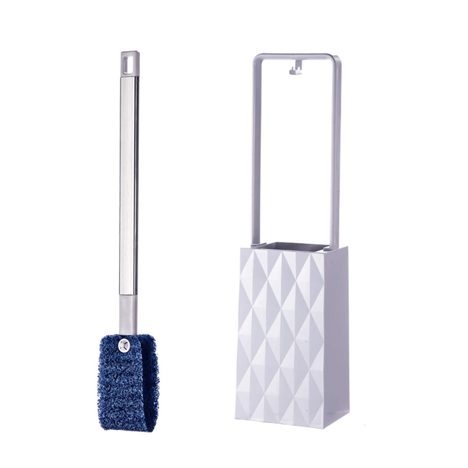 Escobilla Baño/Escobilla y Portaescobillas de Baño Cepillo de baño y soporte, limpieza del cepillo de inodoro con mango de aluminio y cabeza de cepillo de fibra de nylon suave para la limpieza del bañ
