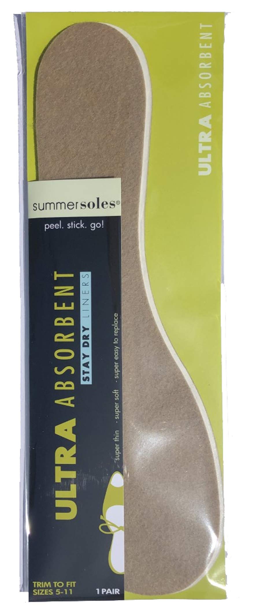 Camel SummerSole Ladies Ultra Absorbent Insoles Peel & Stick aids sweaty clammy feet