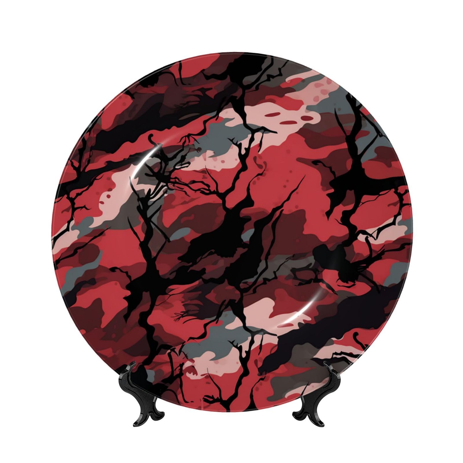 Assiette décorative en porcelaine anglaise camouflage pour mur vide de maison
