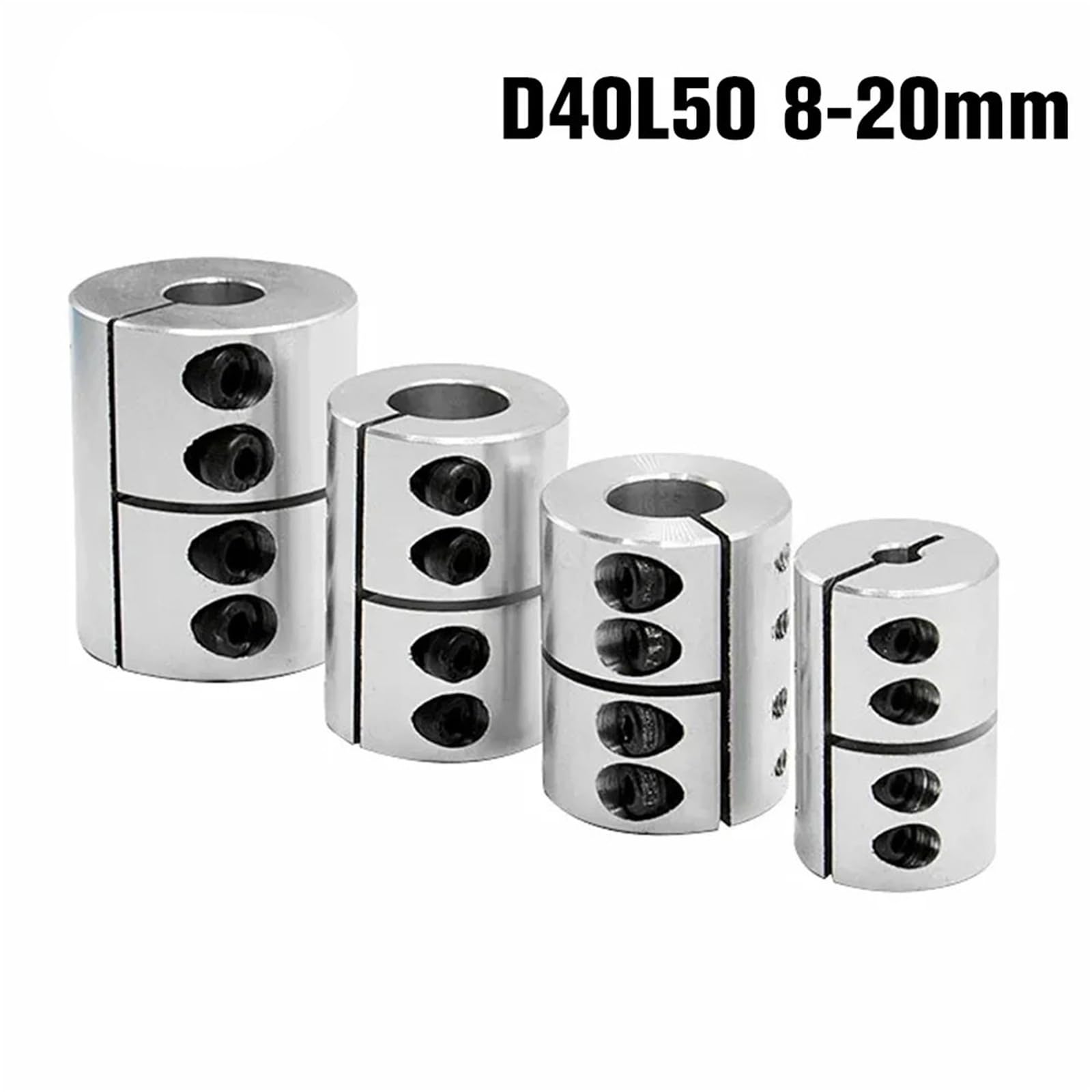 Acoplamiento de varilla de eje de acoplamiento rígido de aleación de aluminio D40 L50 for motor paso a paso CNC (1 unidad)(12mm to 12mm)