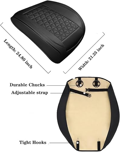 Miniatura 5 de Funda de asiento delantero, funda de asiento inferior de piel sintética, impermeable, para asiento de automóvil, cubierta de asiento de conductor de