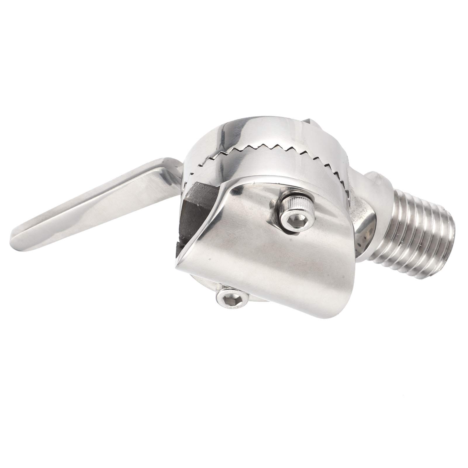 Supporto Antenna VHF Marina Regolabile In Acciaio Inox 316 - Per Binari Da 22-25 Mm, Con Cricchetto E Maniglia A Leva