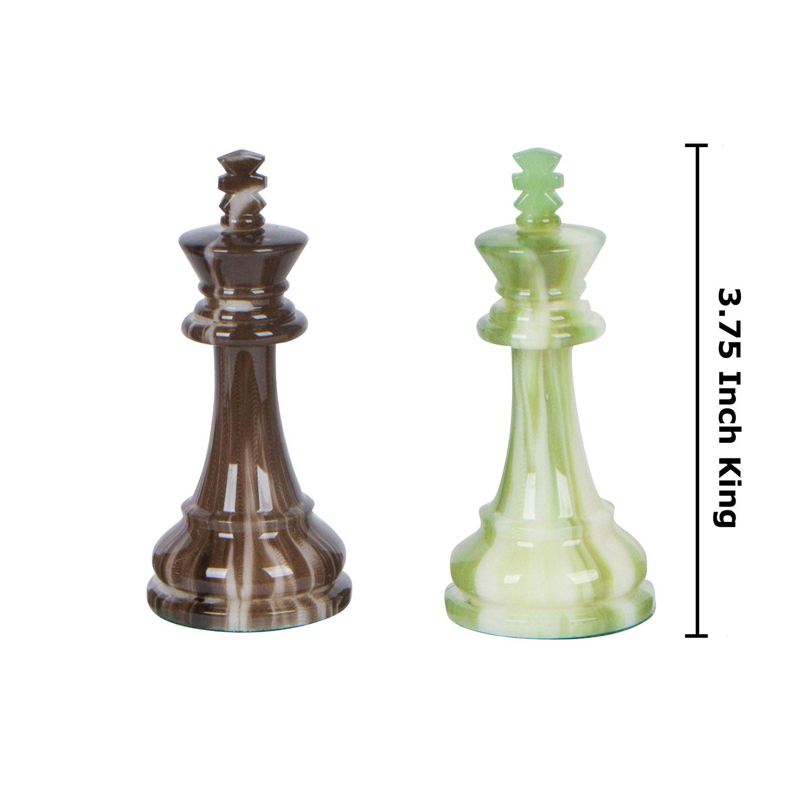 Zeus - Piezas de ajedrez pesadas de alto polímero con 3.75 pulgadas King y extra Queens, solo piezas, sin tablero