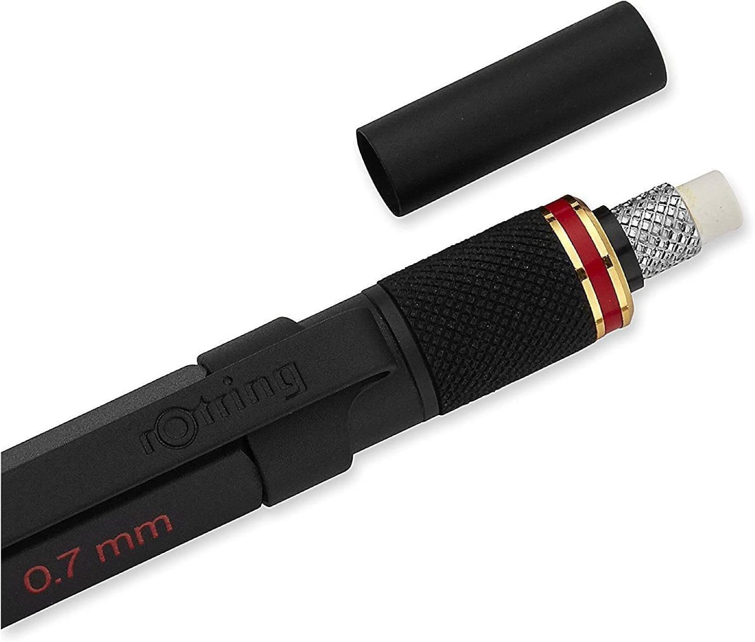 rOtring Druckbleistift mit Touchscreen-Spitze, 800+, 0,7 mm, Schwarz, Premium-Hybrid-Werkzeug, rote Samthülle + 12 HB-Minen, in Geschenkverpackung, für Architekten, Designer, Ingenieure, Studenten