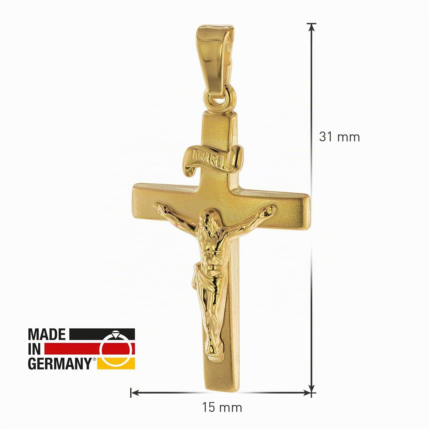 trendor Anhänger Kruzifix 24 mm Gold 750/18 Karat 75551