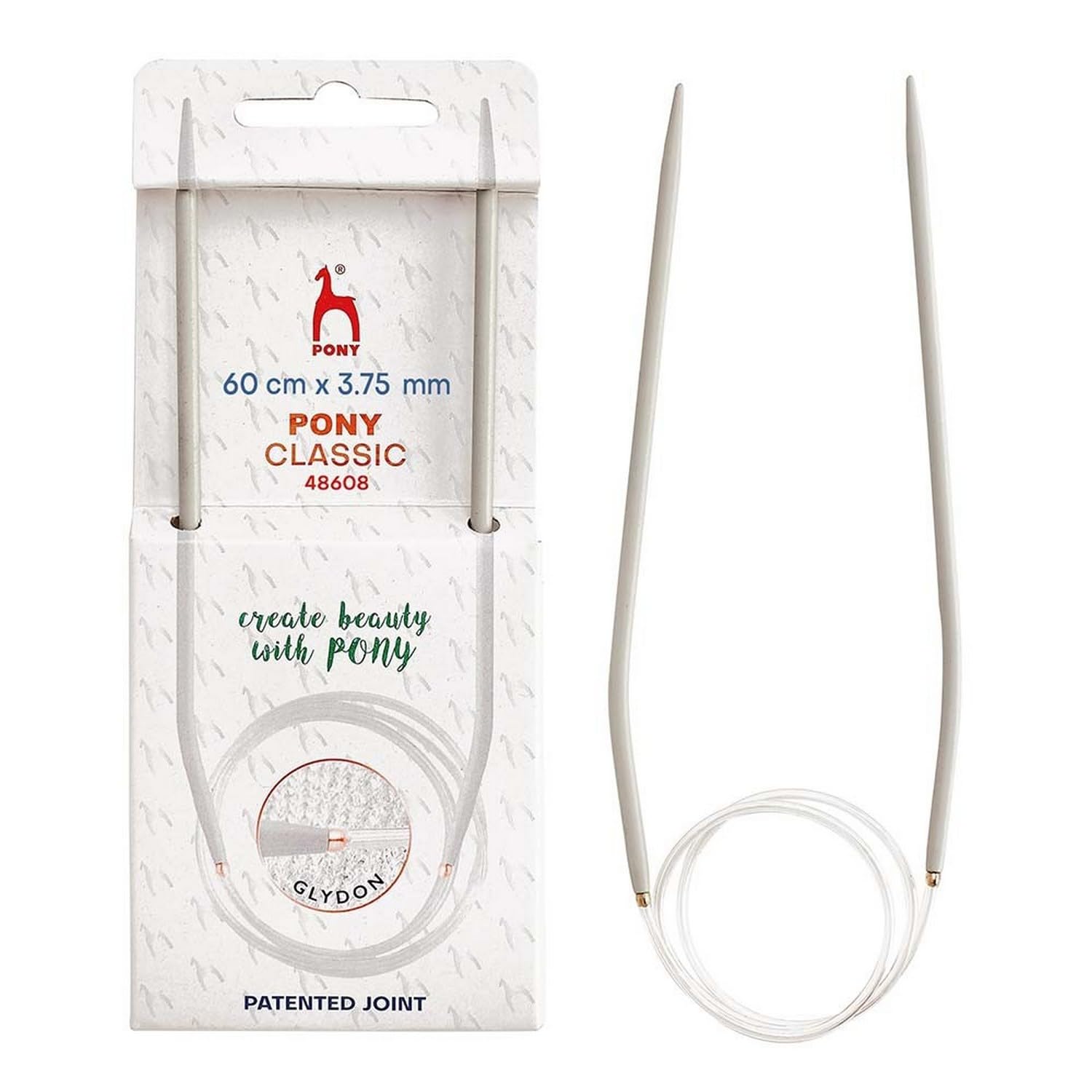 Pony Metal Circular Knitting Pins/ Knitting Needles 60 cm long - Size 3.75 mm
