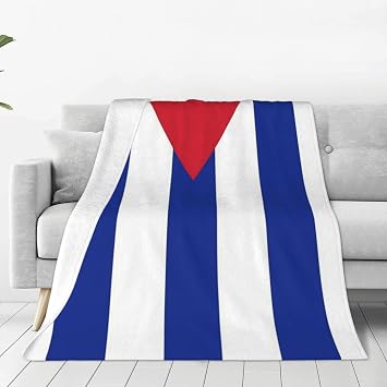 Cute Cuba Flag Blanket Soft Cozy Flannel Blanket Lightweight Cuban Throw Blankets for Bed Couch Sofa 50"x 40"