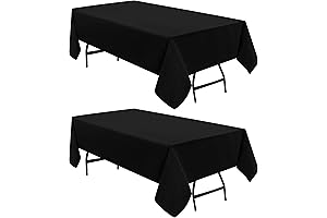 Rectangular Black Fabric Tablecloth