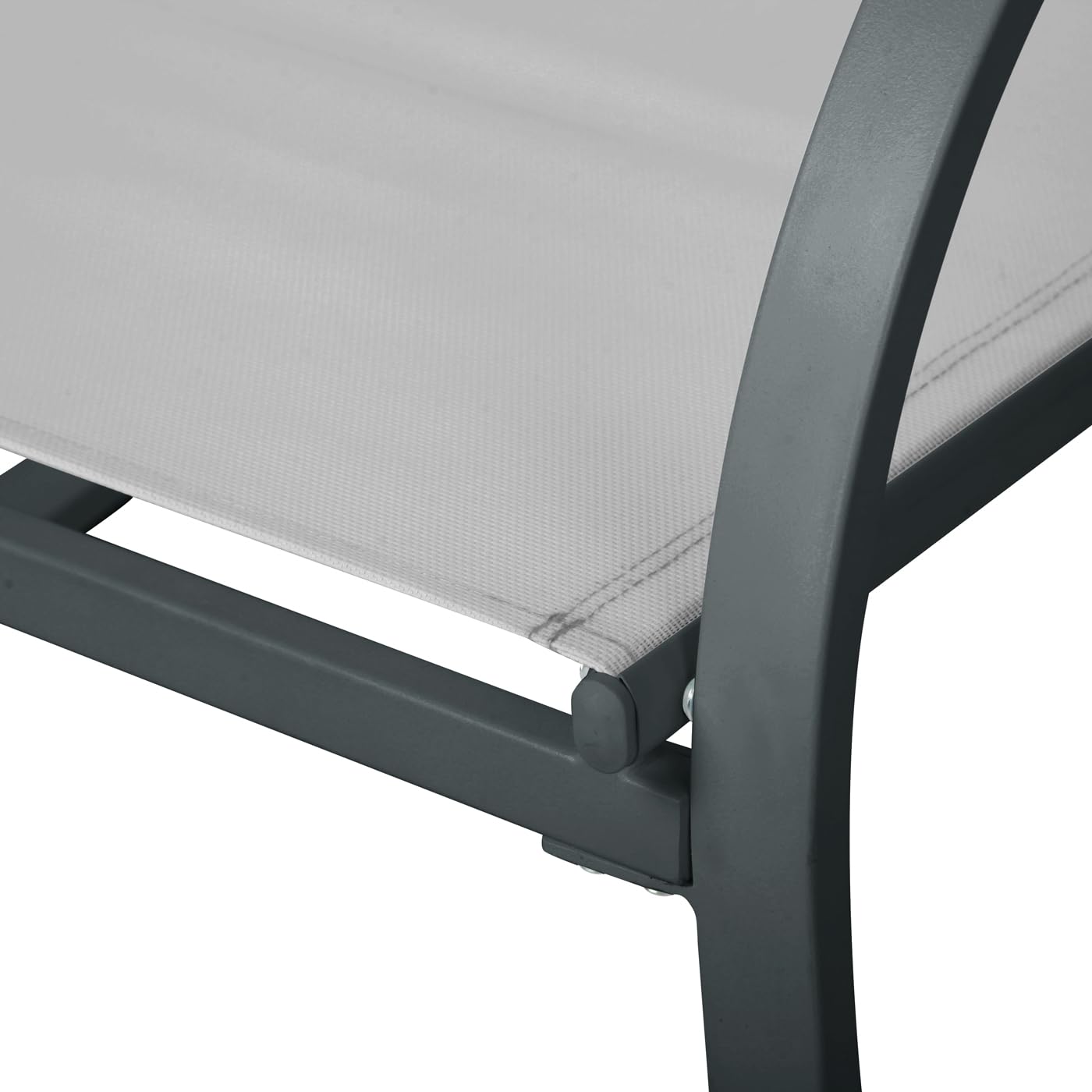 SVITA EIBY Fauteuil à bascule de luxe avec accoudoirs pour l'extérieur, gris clair/gris foncé