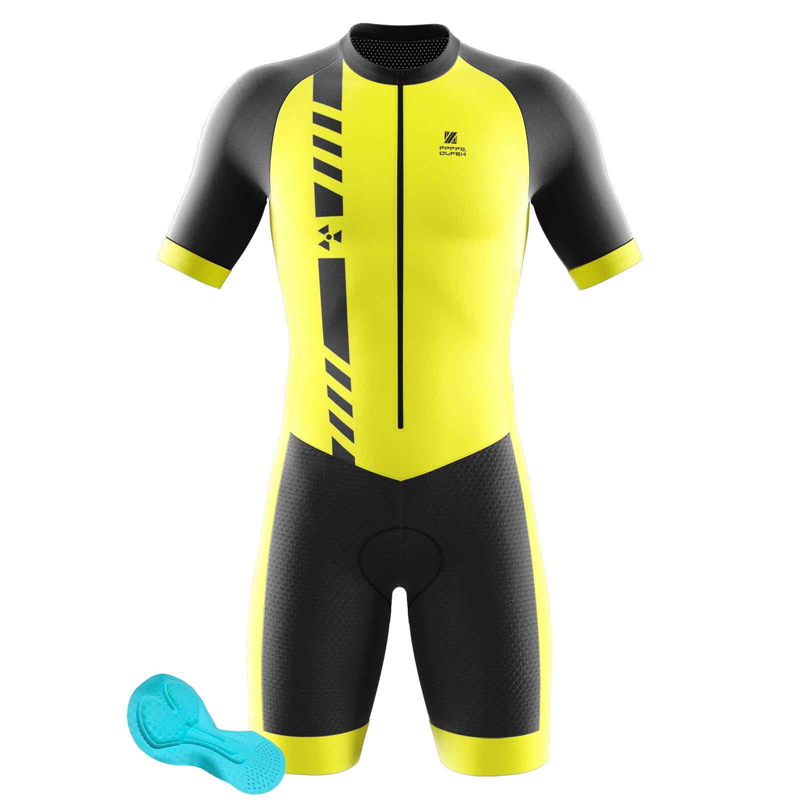 Tuta da Triathlon a Maniche Corte da Uomo, MTB Body Trisuit Cycling Skinsuit with Short Sleeve MTB Cycling Skinsuit with Gel Pad per Nuoto/Corsa/Ciclismo