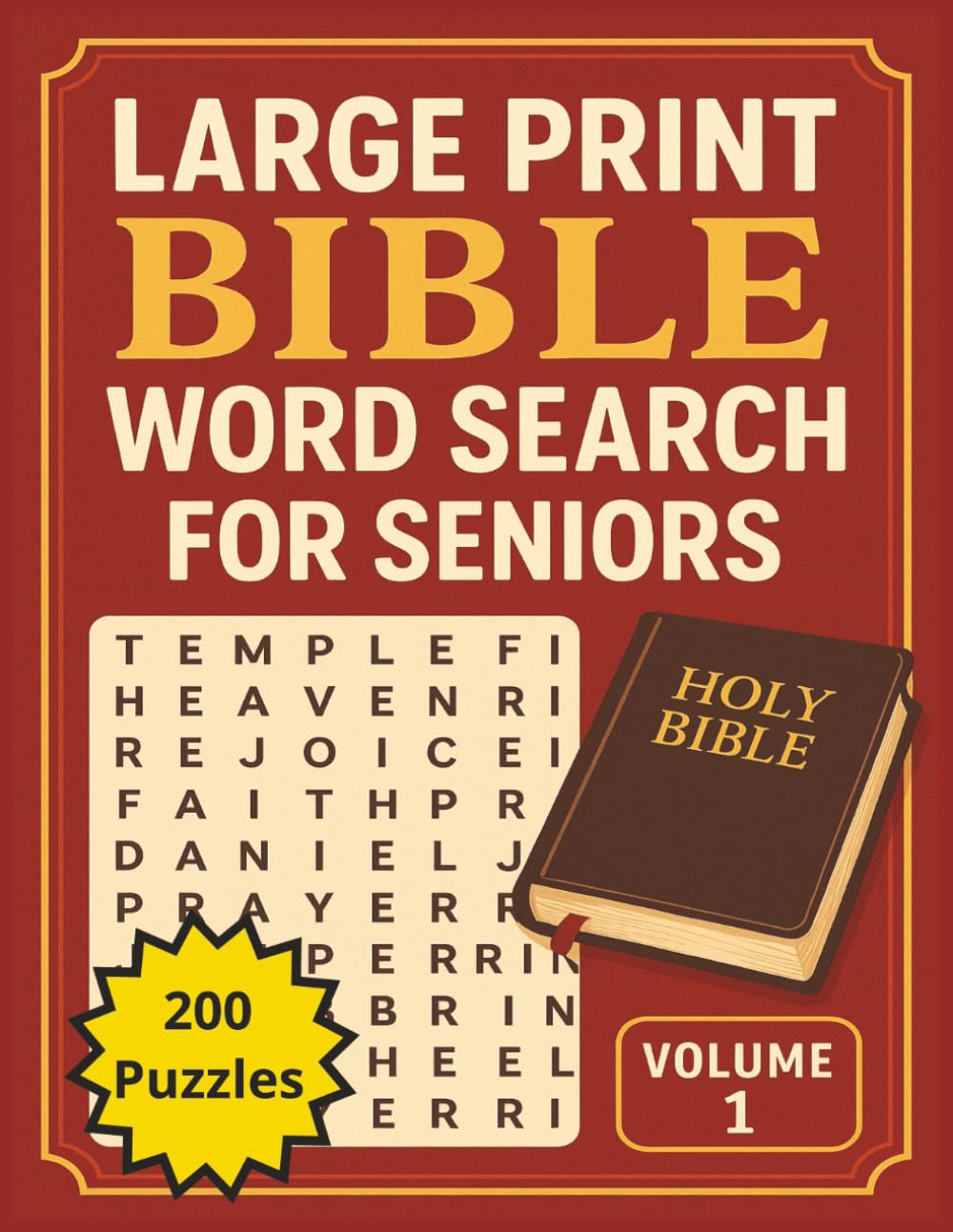 Large Print Bible Word Search: Bible Word Search for Seniors, 200 Puzzles, Scripture Word Search, Senior Activity Book, Bible Hymn Word Search (Large Print Bible Puzzles)
