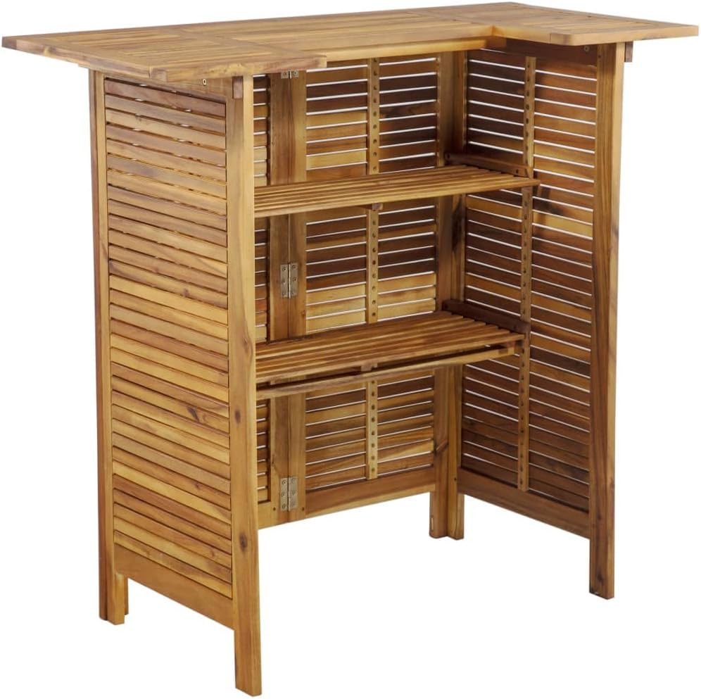 Vintage Rustic Patio Coffee Table, Patio Bistro Dining table, Outdoor Coffee Side Table for Outside Patio, Bar Table 43.3"x19.7"x41.3" Solid Acacia Wood