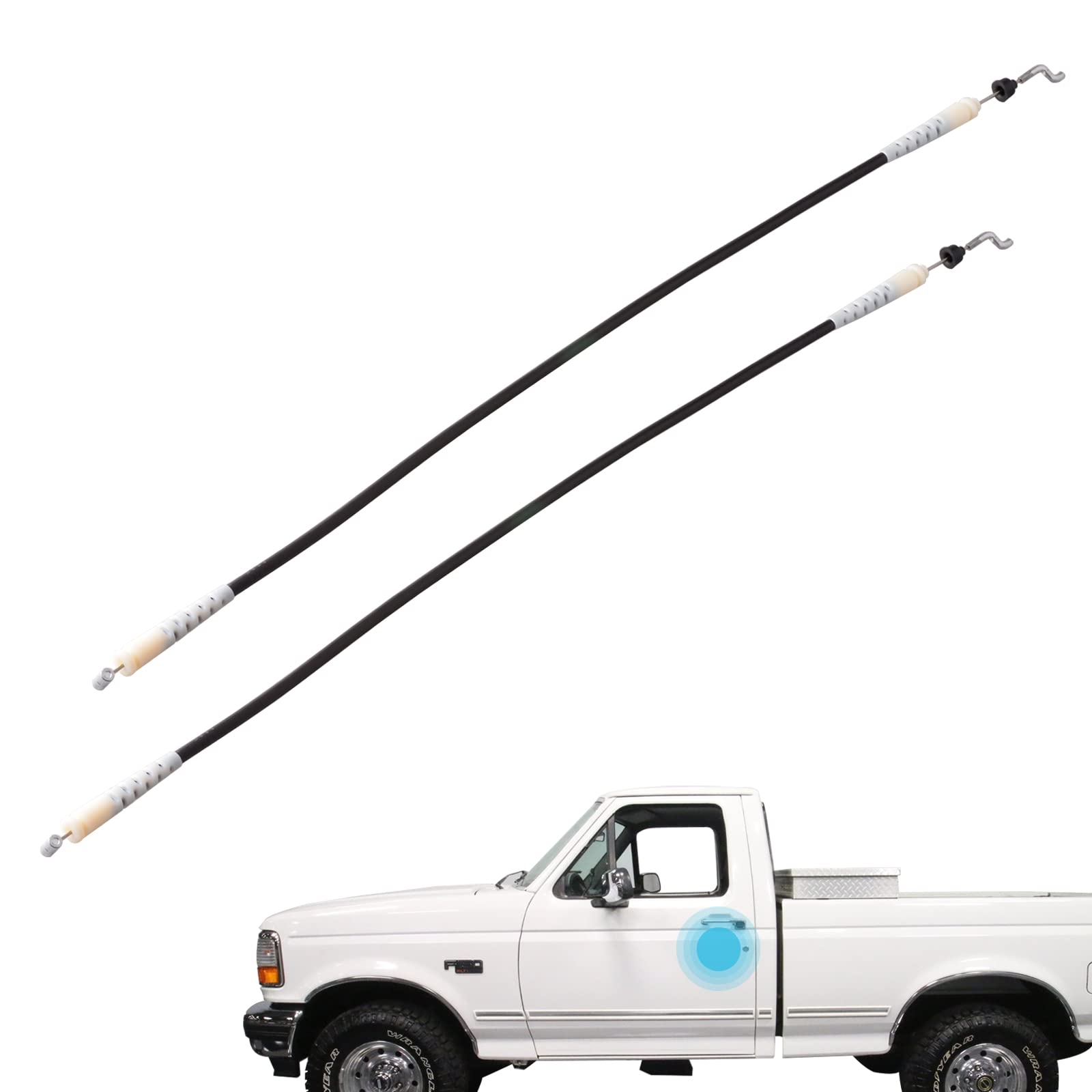 unikpas Door Latch Release Cable Compatible for Ford F150 Bronco 1992-96 F250 F350 F450 1992-97 Driver&Passenger Door Repair Cable kit (2 Pack)