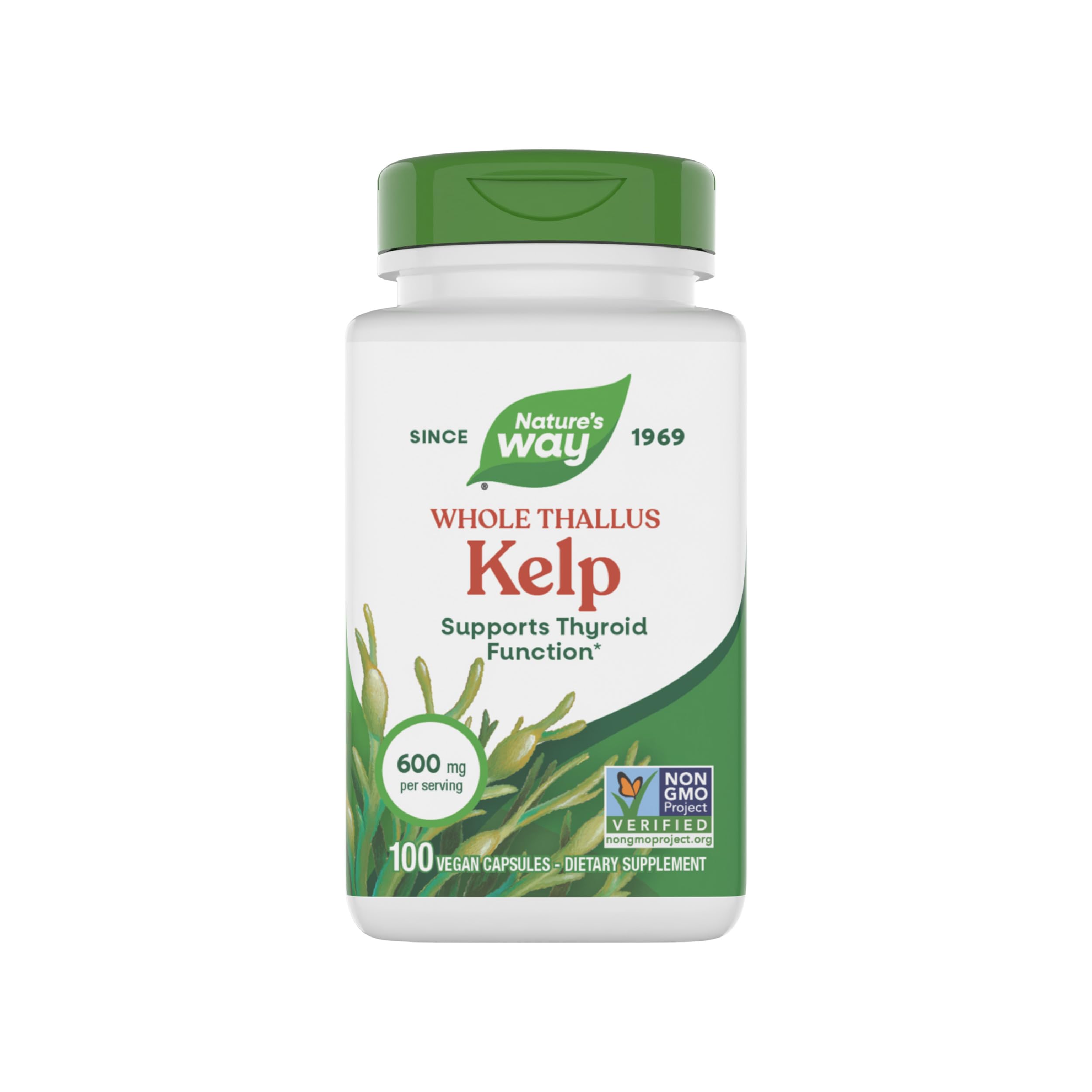 Nature's Way Kelp; 600 mg Non-GMO Project Verified Gluten Free Vegetarian; 100 Count