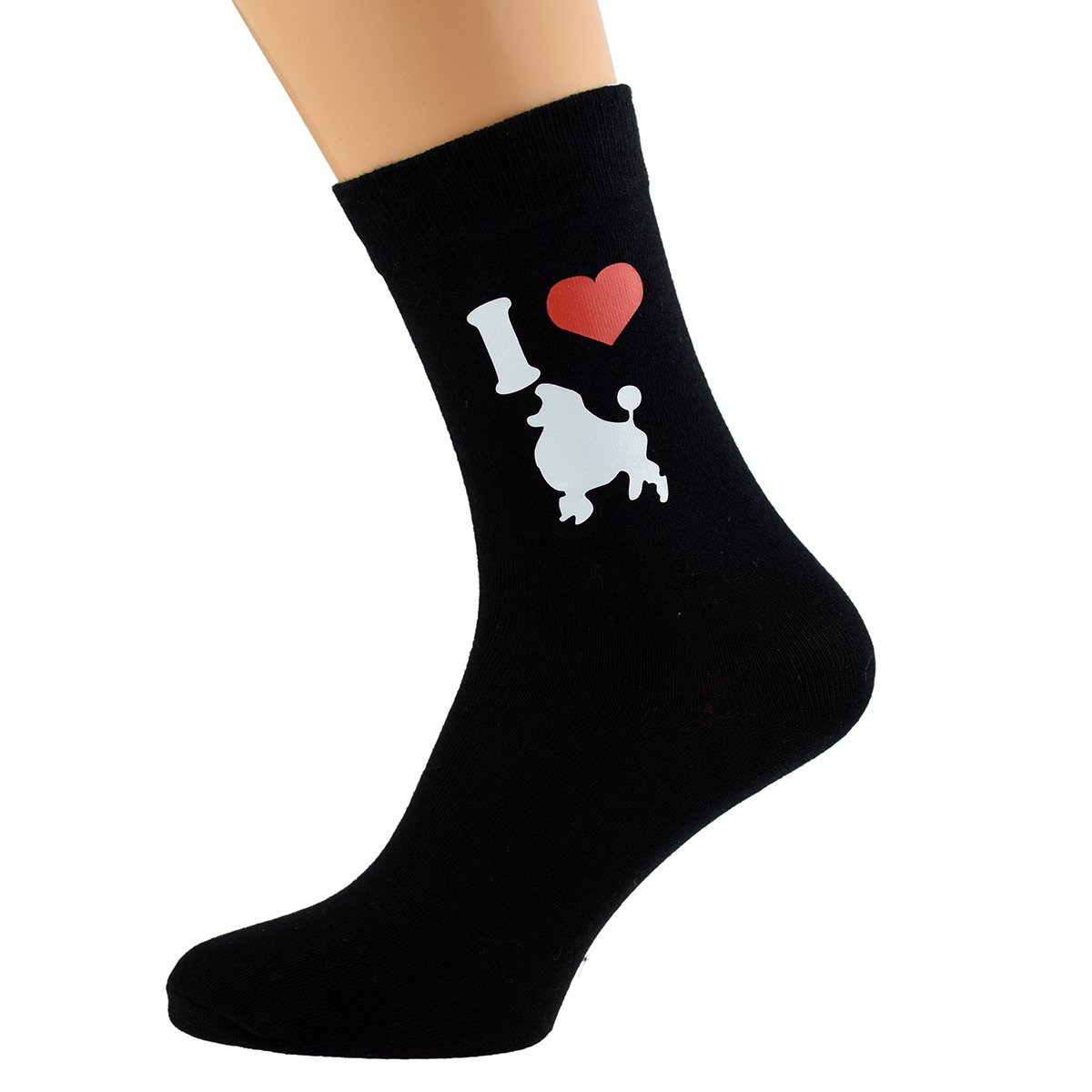GTR-Prestige Giftware I Love Poodles Black Socks Mens UK Size 6-12 Eur 39-46 (X6N086)