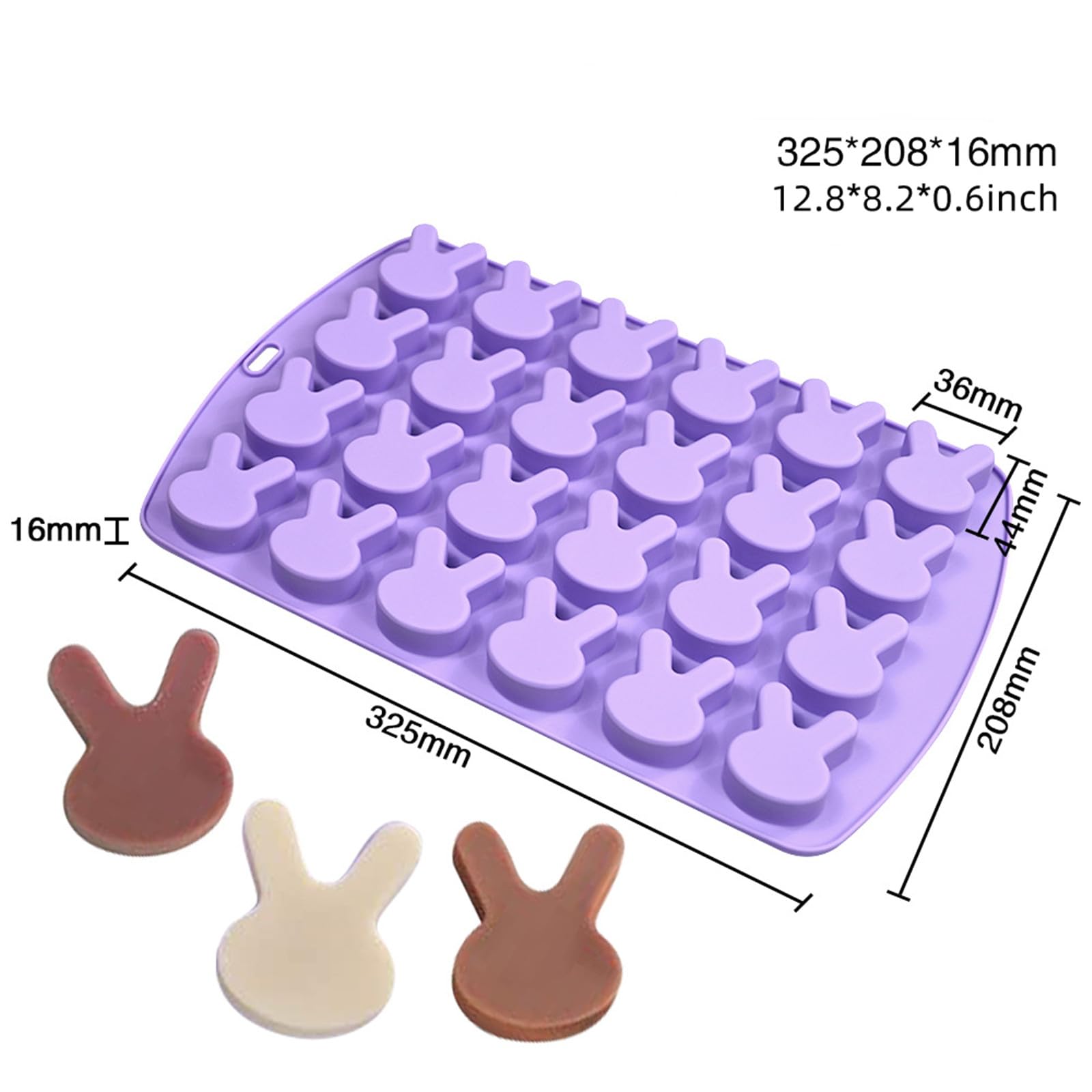 Xidmold Pasen konijn chocoladevorm siliconen vorm hazenvorm bonbons vorm siliconen bakvorm voor het maken van chocolade, cake, gelei, mousse, bonbons, bakken, ijsblokjes