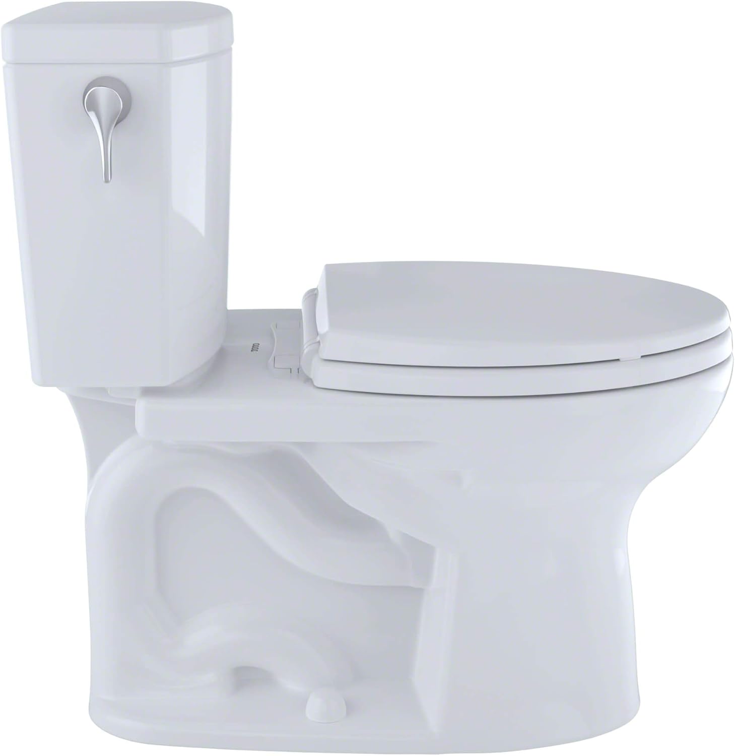 TOTO CST454CUFG#01 Drake II 1G Two-Piece Elongated 1.0 GPF Universal Height Toilet with CEFIONTECT, Cotton White - One Piece Toilets - 