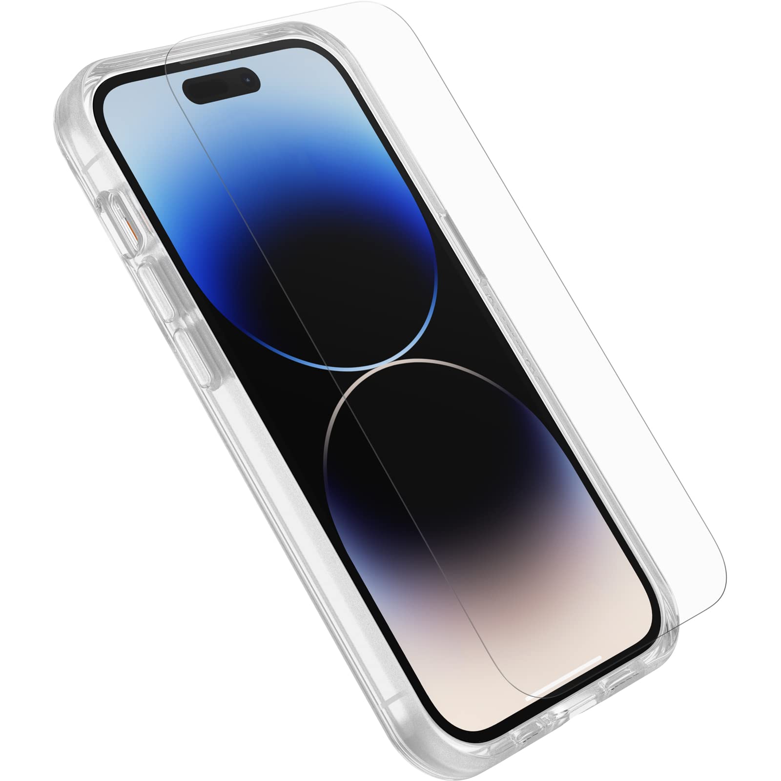 OtterBox Bundle per iPhone 14 PRO Cover Symmetry Clear Testata 3X vs Le Norme Anti Caduta Mil-Std 810G + Protezione Schermo Vetro Alpha con 3X Tecnologia Anti Graffio