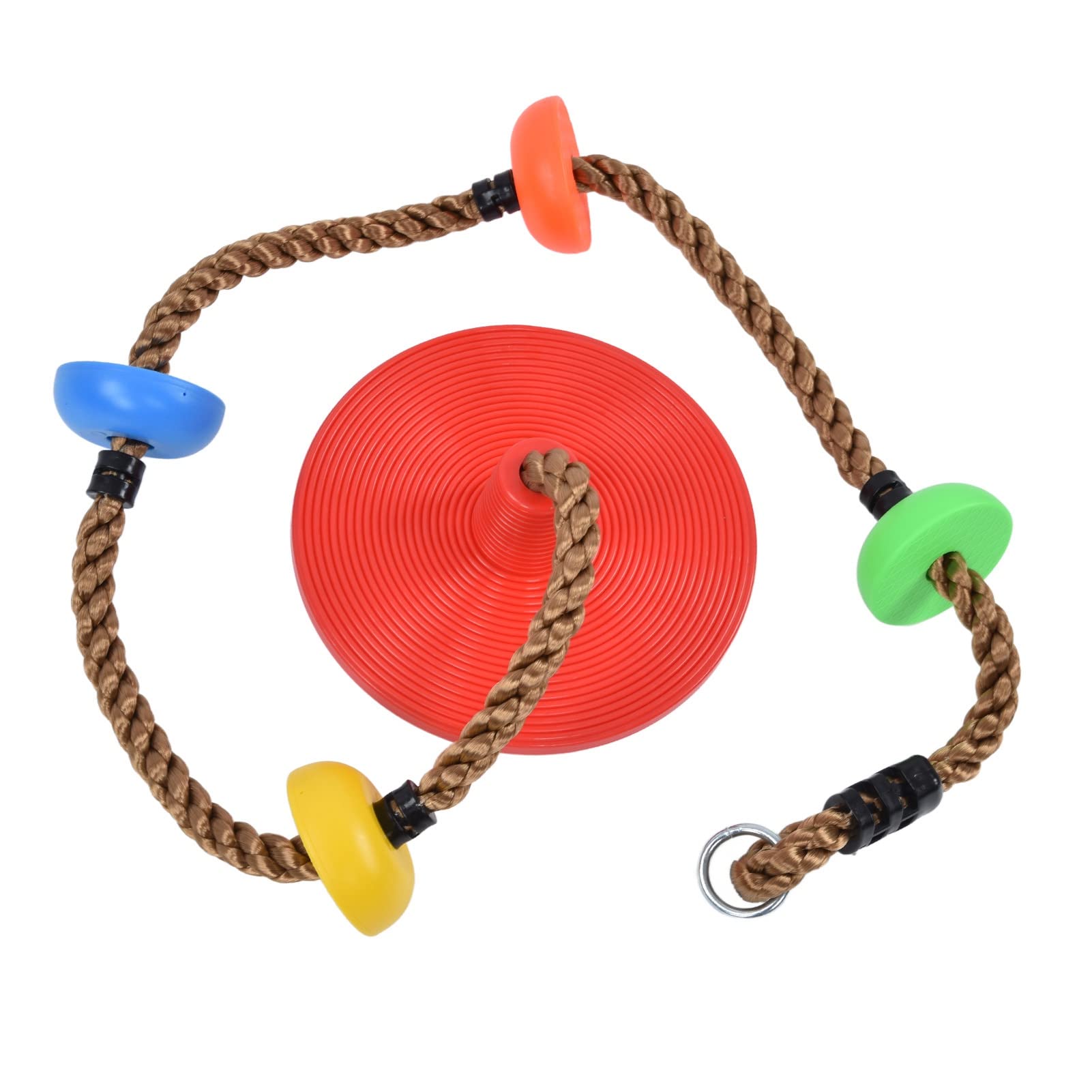 Rengue Altalena a Disco con Corda da Arrampicata per Bambini, Gioco | Plastica Ad Alta Resistenza, Base da 30 Cm, Corda da 185 Cm, Robusto per Appendere Agli Alberi, Superficie Liscia e per i