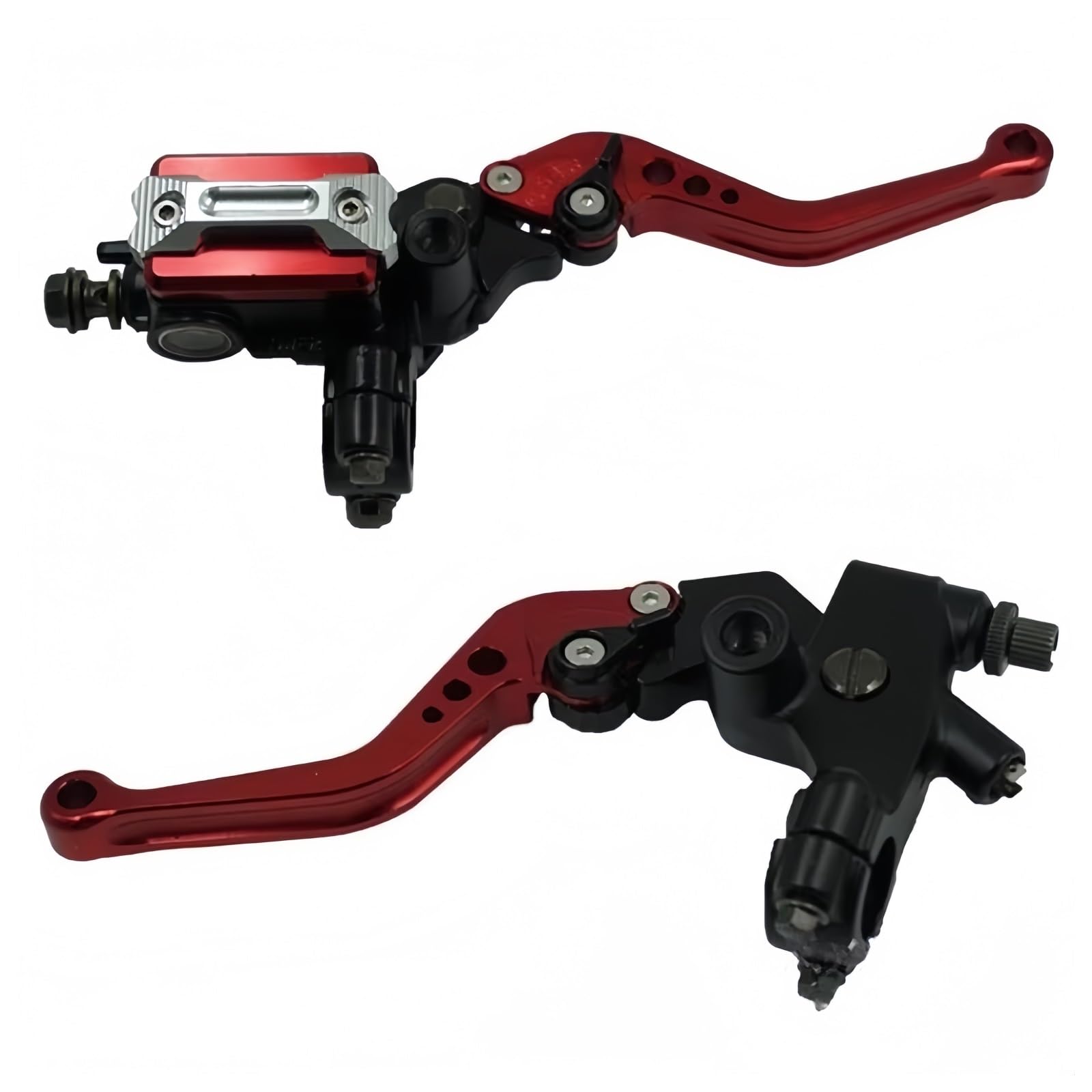 Leviers de Frein Frein pour Moto, Pompe supérieure de Frein pour Avant Ensemble à Main et Embrayage 22mm Disque hydraulique(Rouge)
