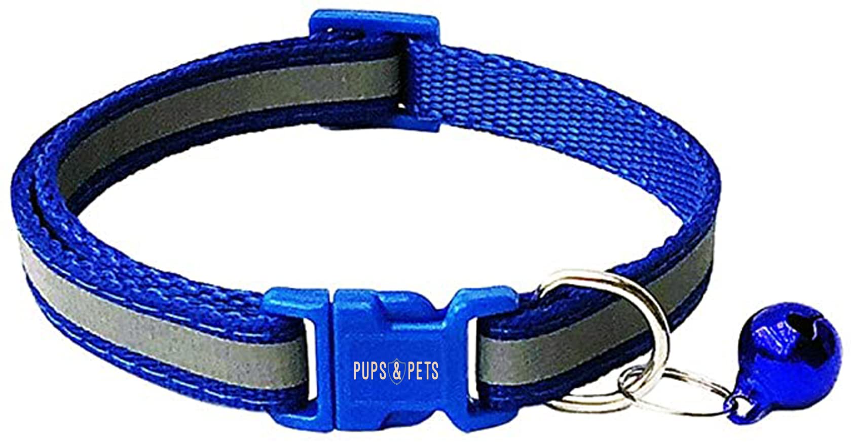 Pups&Pets Reflective Cat Collar with Bell Basic Dog Cat Collar Buckle Adjustable Nylon Cat Dog Collar Safe Pets Belt Small Size Quick Release and Breathable Collar 10 MM (Blue Color) (B09ZVHNNPX) Amazon Price History, Amazon Price Tracker