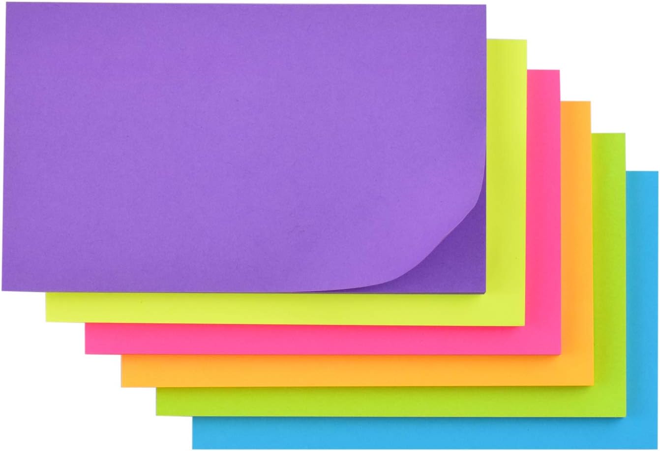 Sticky Note, Recyclable, 3 in x 5 in, 6 Pads/Pack, 50