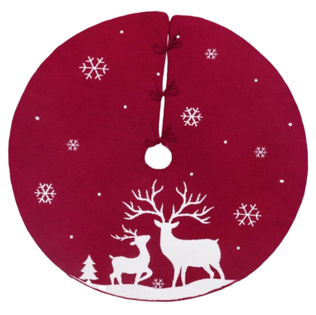 Tappeto Albero di Natale, Gonna per Albero di Natale Ornamenti per da 48 Pollici Motivo A Fiocco Neve per Decorazioni per Feste Domestiche Festa Forniture